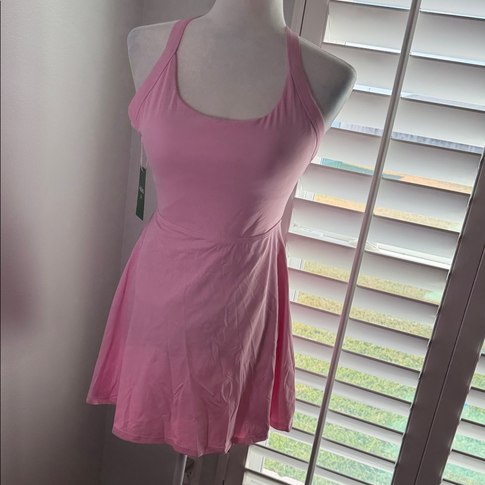 NWT Halara small nose gay Pink Halter Neck Dress with shorts